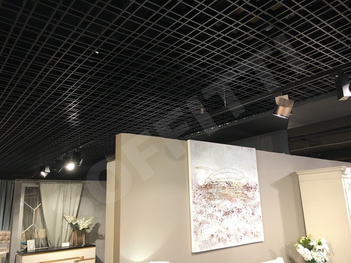 Грильято разноячеистое 100х50 мм черный