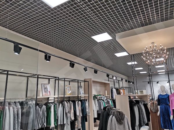 Потолок Грильято 100х100 h40 серебристый 