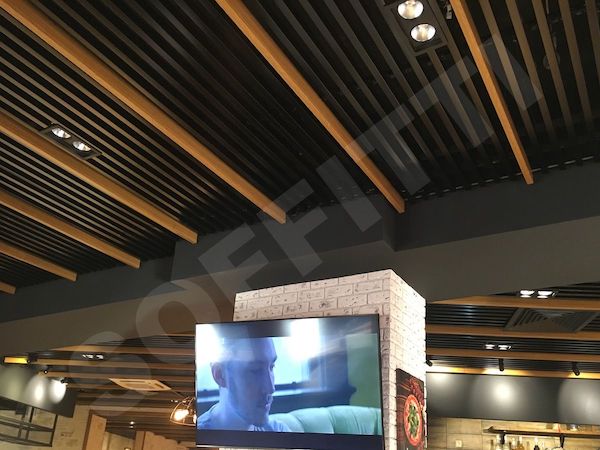 Кубообразный потолок "Сканди" черный 30х38 мм с зазором 50 мм