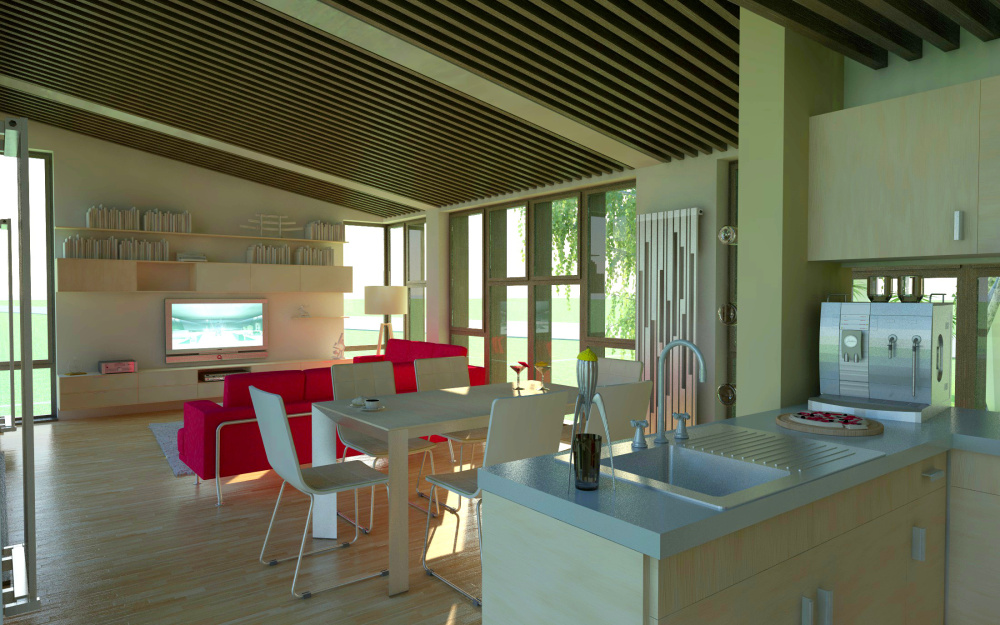 Кубообразный реечный потолок