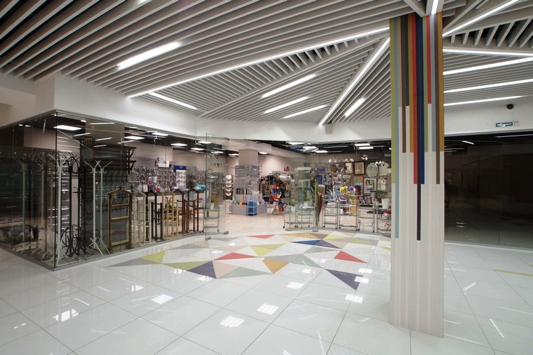 Кубообразный реечный потолок