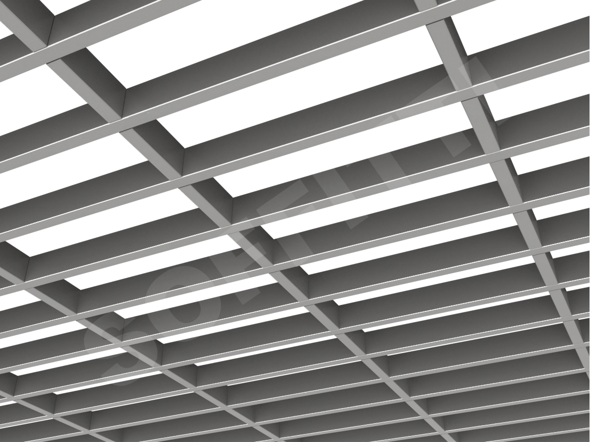 Потолок Грильято GL15-жалюзи 300x100 мм серебристый
