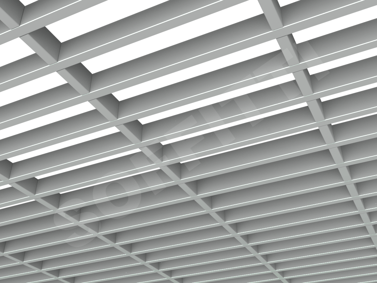 Потолок Грильято GL15-жалюзи 300x75 мм серый