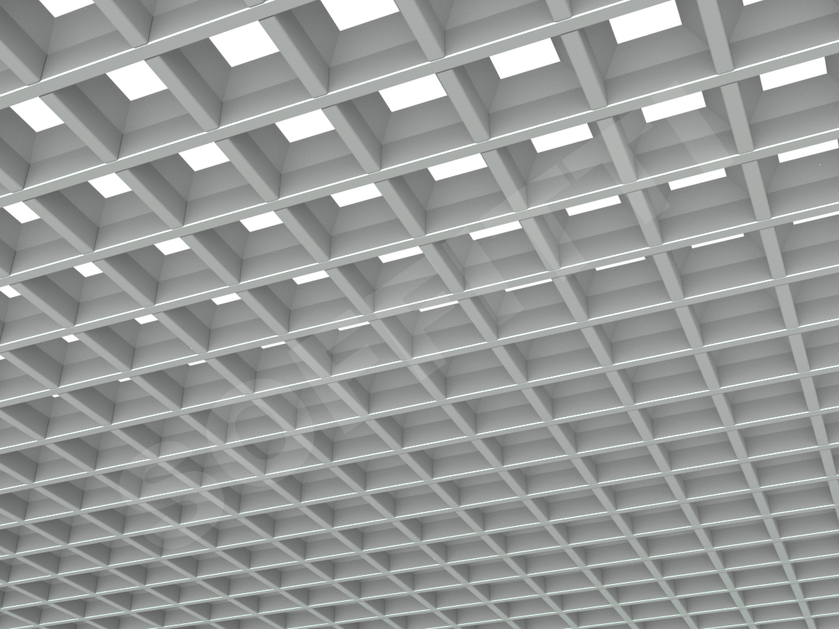 Потолок Грильято пирамидальное 75x75 мм серый
