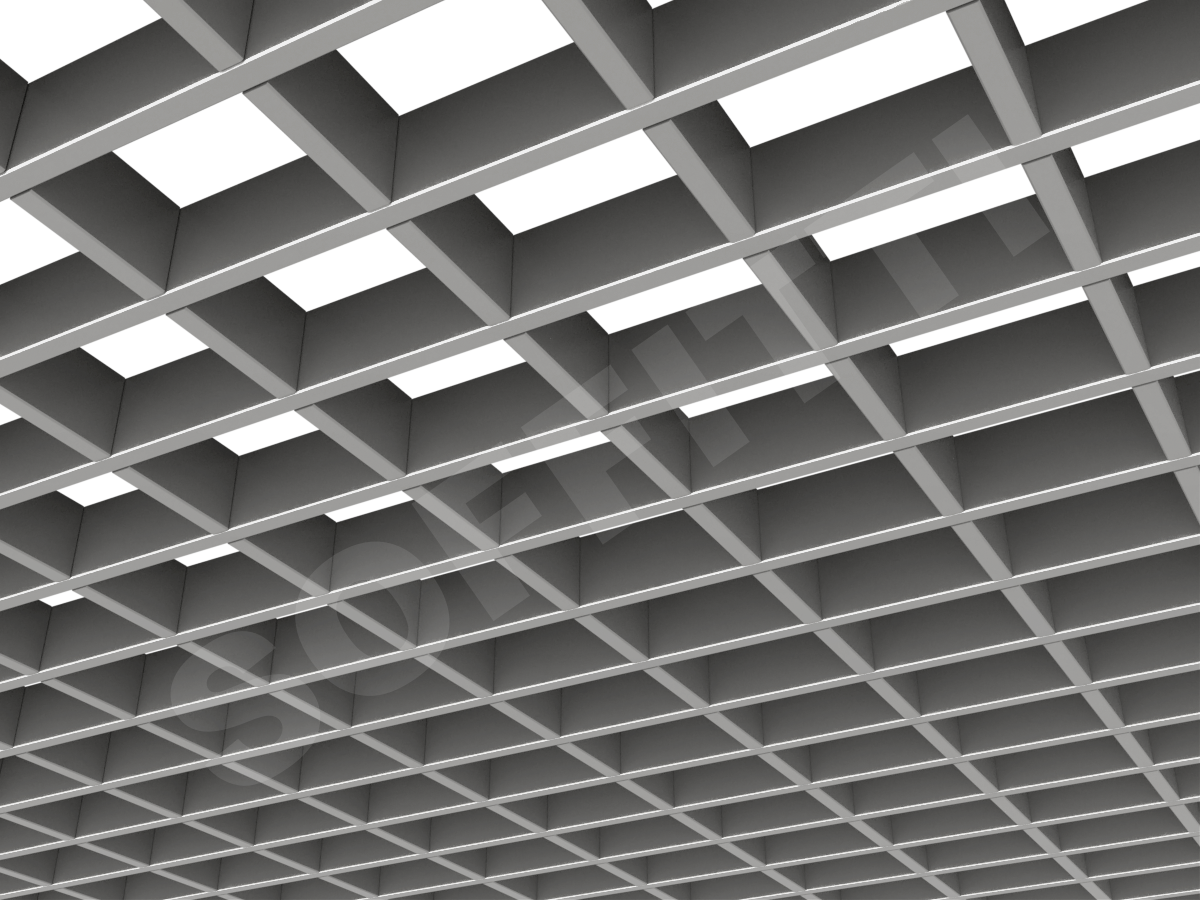 Потолок Грильято прямоугольное 100х75 мм h40 серебристый