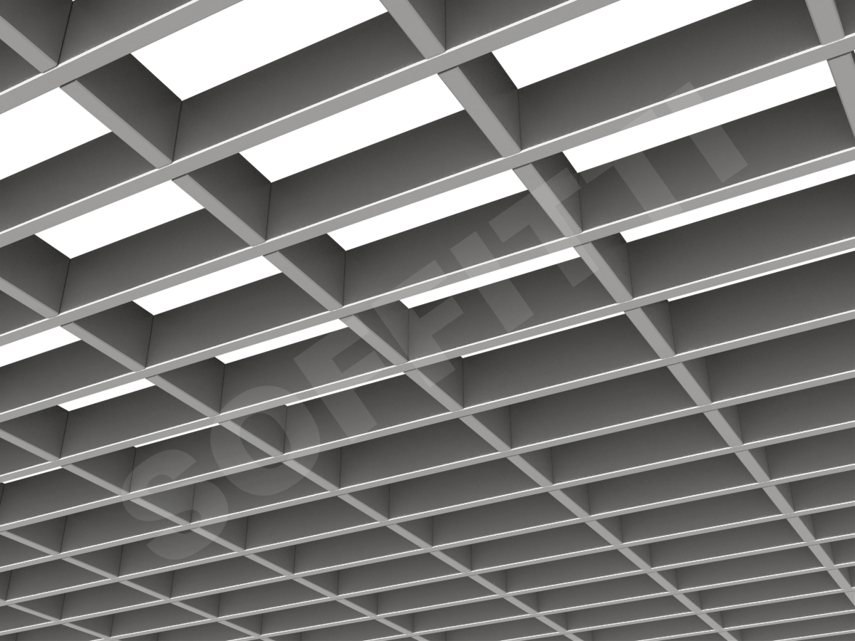 Потолок Грильято прямоугольное 150х75 мм h40 серебристый