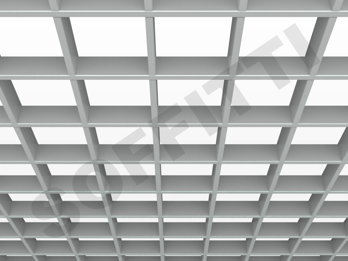 Потолок Грильято Стандарт 120х120 мм серый