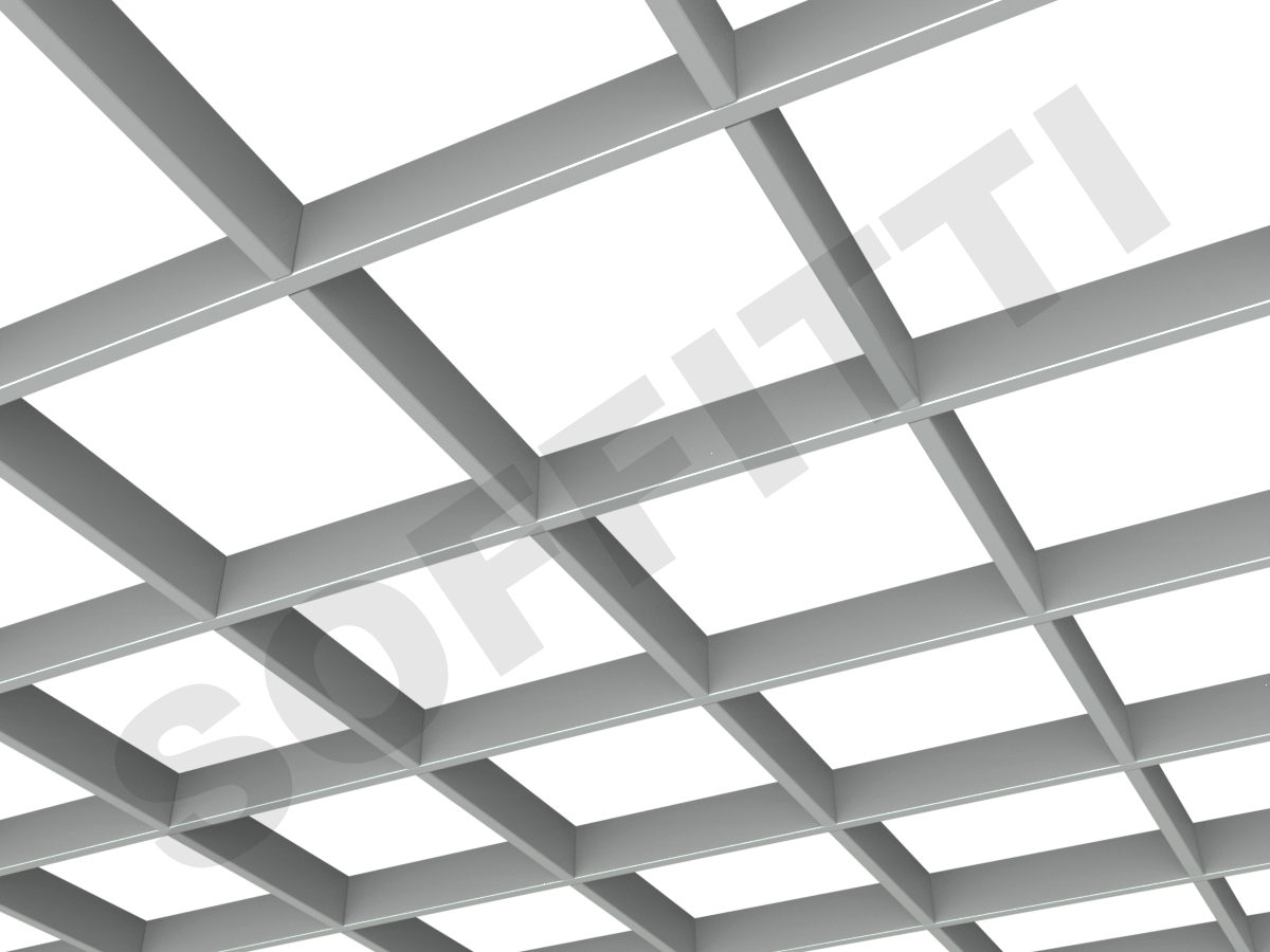 Потолок Грильято Стандарт 200х200 мм серый
