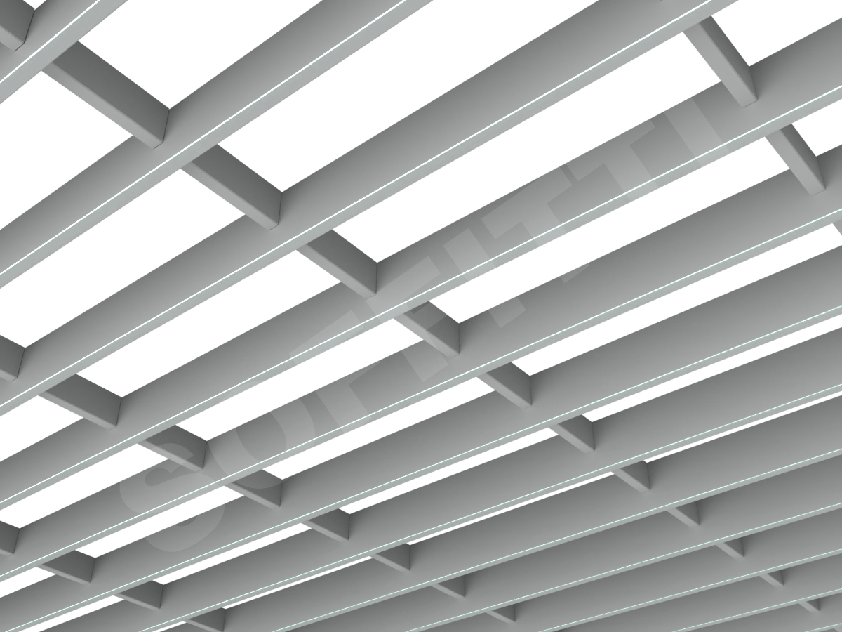 Потолок Грильято-жалюзи 300х100 мм серый