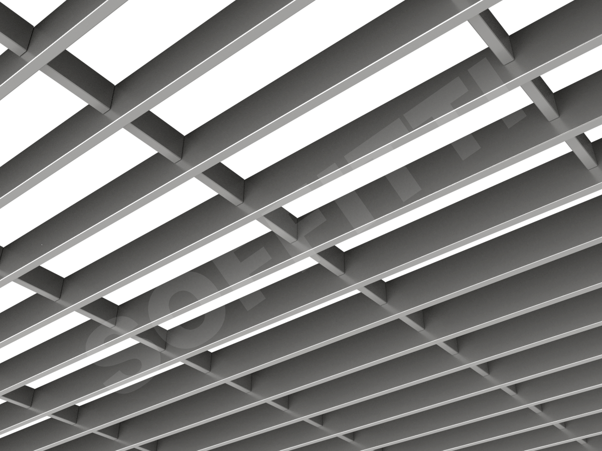 Потолок Грильято-жалюзи 300х100 мм серебристый