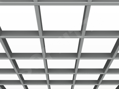 Потолок Грильято GL15 200x200 мм серебристый