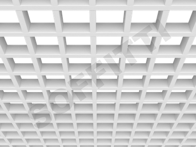 Потолок Грильято GL15 86x86 мм белый