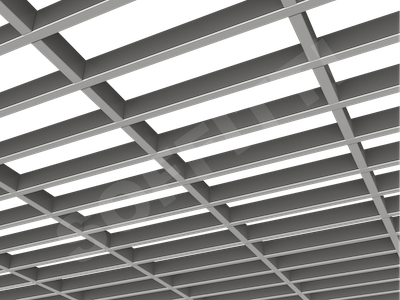 Потолок Грильято GL15-жалюзи 300x100 мм серебристый