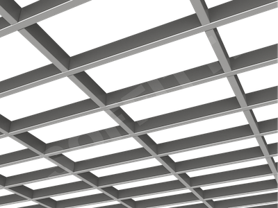 Потолок Грильято GL15-жалюзи 300x150 мм серебристый