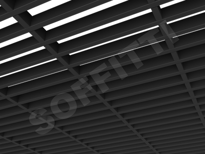 Потолок Грильято GL15-жалюзи 300x60 мм черный