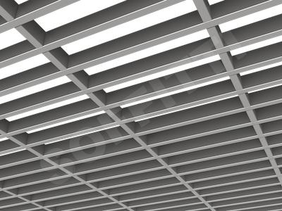 Потолок Грильято GL15-жалюзи 300x75 мм серебристый