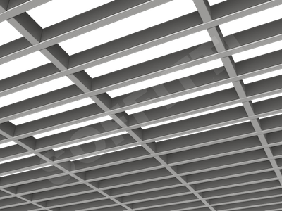 Потолок Грильято GL15-жалюзи 300x86 мм серебристый