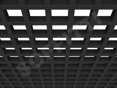 Потолок Грильято GL24 100x100 мм черный