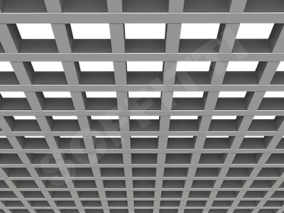 Потолок Грильято GL24 100x100 мм серебристый