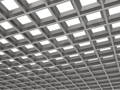 Потолок Грильято пирамидальное 100x100 мм серебристый