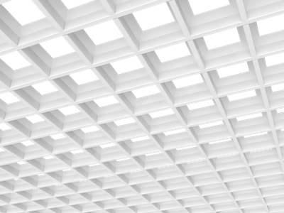 Потолок Грильято пирамидальное 100x100 мм белый