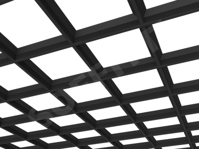 Потолок Грильято пирамидальное 200x200 мм черный