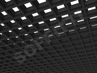 Потолок Грильято пирамидальное 75x75 мм черный