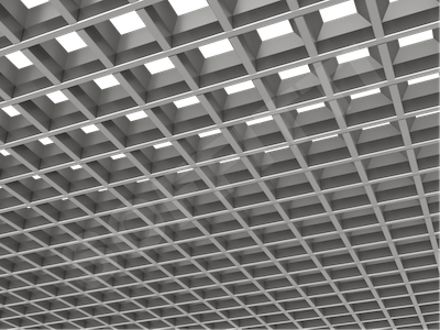 Потолок Грильято пирамидальное 75x75 мм серебристый