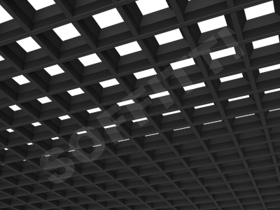 Потолок Грильято пирамидальное 86x86 мм черный