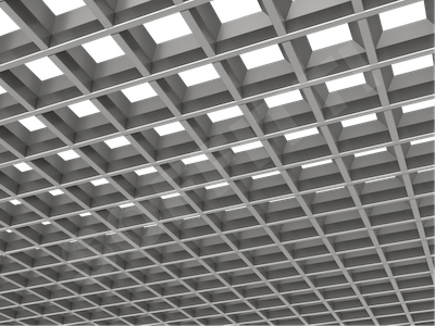 Потолок Грильято пирамидальное 86x86 мм серебристый