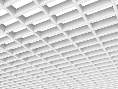 Потолок Грильято прямоугольное 100х50 мм h30 белый