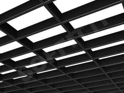 Потолок Грильято прямоугольное 200х100 мм h40 черный