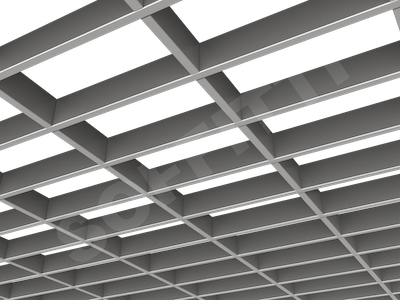 Потолок Грильято прямоугольное 200х100 мм h40 серебристый