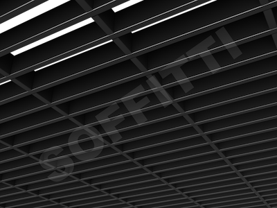 Потолок Грильято прямоугольное 200х50 мм h40 черный