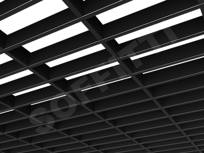 Потолок Грильято прямоугольное 200х75 мм h40 черный