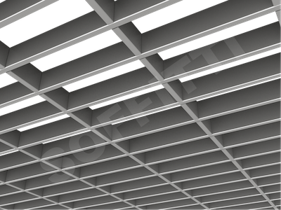 Потолок Грильято прямоугольное 200х75 мм h40 серебристый