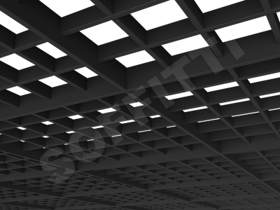 Потолок Грильято разноуровневое 100х100 мм черный