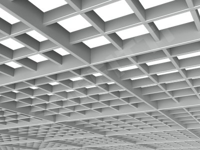 Потолок Грильято разноуровневое 100х100 мм серый