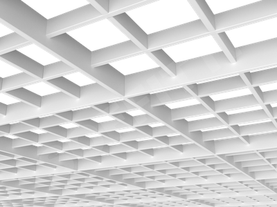 Потолок Грильято разноуровневое 120х120 мм белый