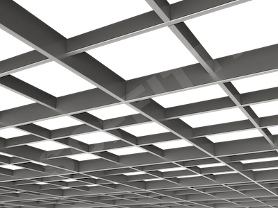 Потолок Грильято разноуровневое 200х200 мм серебристый