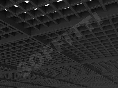 Потолок Грильято разноуровневое 50х50 мм черный