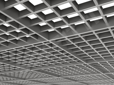 Потолок Грильято разноуровневое 75х75 мм серебристый