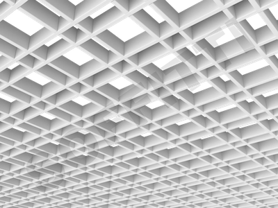 Потолок Грильято разноячеистое 100x50 мм белый