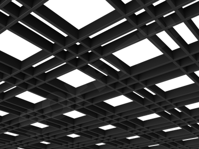 Потолок Грильято разноячеистое 180x60 мм черный