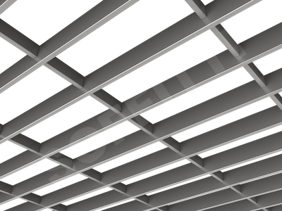 Потолок Грильято-жалюзи 300х120 мм серебристый