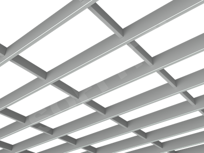 Потолок Грильято-жалюзи 300х150 мм серый