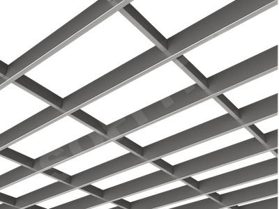 Потолок Грильято-жалюзи 300х150 мм серебристый