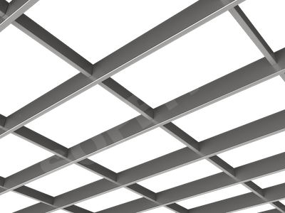 Потолок Грильято-жалюзи 300х200 мм серебристый