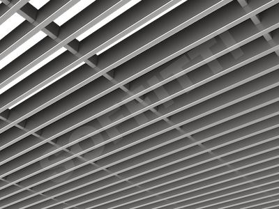 Потолок Грильято-жалюзи 300х50 мм серебристый