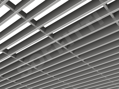 Потолок Грильято-жалюзи 300х75 мм серебристый